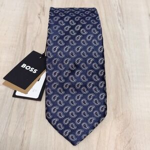 NWT BOSS Paisley Print Silk Neck Tie